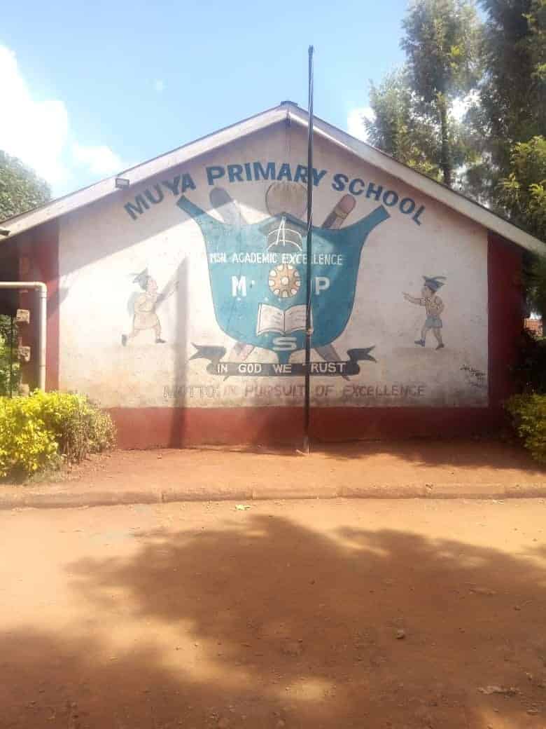 Wall at the first classroom depicting Muya Primary school logo